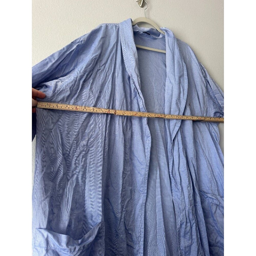 Polo Ralph Lauren Blue Oversized Robe Lightweight Coat Open Front L/XL Unisex - Picture 6 of 7
